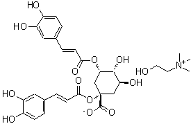 CAS#: 100018-95-9, (1S,3S,4R,5S)-1,3-Bis[[(E)-3-(3,4-Dihydroxyphenyl)Prop-2-Enoyl]Oxy]-4,5-Dihydroxy-Cyclohexane-1-Carboxylate; 2-Hydroxyethyl-Trimethyl-Ammonium