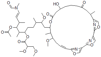 CAS#: 100045-74-7, 4-O-Acetyl-21-O-De(Aminocarbonyl)-27-Demethoxy-4-O,23,26-Tridemethyl-6-Deoxo-25-Deoxy-6-(2,3-Dimethoxy-1-Oxopropoxy)-27-Methyl-25-Oxokabiramide C