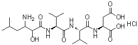CAS#: 100992-59-4, N-(3-Amino-2-Hydroxy-5-Methylhexanoyl)Valylvalylaspartic Acid Hydrochloride (1:1)