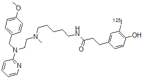 CAS#: 101395-33-9, 4-Hydroxy-3-(Iodo-125I)-N-(5-((2-(((4-Methoxyphenyl)Methyl)-2-Pyridinylamino)Ethyl)Methylamino)Pentyl)-Benzenepropanamide