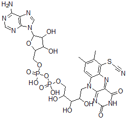 CAS#: 101760-87-6, [5-(6-Aminopurin-9-Yl)-3,4-Dihydroxyoxolan-2-Yl]Methyl [[5-(7,8-Dimethyl-2,4-Dioxo-6-Thiocyanatobenzo[g]Pteridin-10-Yl)-2,3,4-Trihydroxypentoxy]-Hydroxyphosphoryl] Hydrogen Phosphate