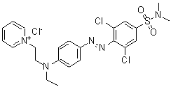 CAS 登录号：10189-42-1， 1-[2-[[4-[[2,6-二氯-4-[(二甲基氨基)磺酰基]苯基]偶氮]苯基]乙基氨基]乙基]吡啶鎓氯化物