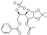 CAS 登录号:102029-58-3, 1,2-O-(1-甲基乙亚基)-alpha-D-谷氨酰呋喃糖3-乙酸酯6-苯甲酸酯5-甲烷磺酸酯