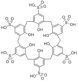CAS#: 102088-39-1, 37,38,39,40,41,42-Hexahydroxy-Heptacyclo[31.3.1.13,7.19,13.115,19.121,25.127,31]Dotetraconta-1(37),3,5,7(42),9,11,13(41),15,17,19(40),21,23,25(39),27,29,31(38),33,35-Octadecaene-5,11,17,23,29,35-Hexasulfonic Acid
