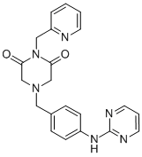 CAS 登录号：102233-14-7， 1-(2-吡啶甲基)-4-(P-(2-嘧啶基氨基)苄基)-2,6-哌嗪二酮
