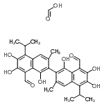 CAS#: 102256-58-6, Formic Acid - 1,1',6,6',7,7'-Hexahydroxy-5,5'-Diisopropyl-3,3'-Dimethyl-2,2'-Binaphthalene-8,8'-Dicarbaldehyde (1:1)