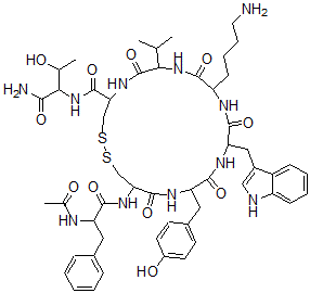 CAS#: 103237-51-0, N-Acetyl-D-phenylalanyl-L-cysteinyl-L-tyrosyl-D-tryptophyl-L-lysyl-L-valyl-L-cysteinyl-L-Threoninamide cyclic (2-7)-disulfide