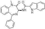 CAS#: 103420-77-5, N-[(3S)-1-Methyl-2-Oxo-5-Phenyl-3H-1,4-Benzodiazepin-3-Yl]-1H-Indole-2-Carboxamide