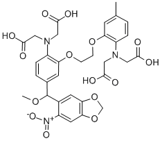 CAS#: 103471-64-3, 2-[[2-[2-[2-(Bis(Carboxymethyl)Amino)-5-[Methoxy-(6-Nitro-1,3-Benzodioxol-5-Yl)Methyl]Phenoxy]Ethoxy]-4-Methylphenyl]-(Carboxymethyl)Amino]Acetic Acid