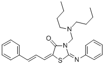 CAS#: 104123-86-6, (5Z)-3-[(Dibutylamino)Methyl]-2-Phenylimino-5-[(E)-3-Phenylprop-2-Enylidene]-1,3-Thiazolidin-4-One
