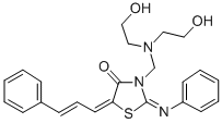 CAS#: 104123-90-2, (5Z)-3-[(Bis(2-Hydroxyethyl)Amino)Methyl]-2-Phenylimino-5-[(E)-3-Phenylprop-2-Enylidene]-1,3-Thiazolidin-4-One