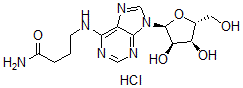 CAS 登录号：104124-24-5， 4-[[9-[(2S,3R,4S,5R)-3,4-二羟基-5-(羟基甲基)四氢呋喃-2-基]嘌呤-6-基]氨基]丁酰胺盐酸盐