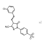 CAS 登录号：10430-57-6， 钠4-{4-[(3-氯苯基)偶氮]-3-甲基-5-氧代-4,5-二氢-1H-吡唑-1-基}苯磺酸酯