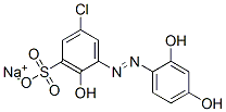 CAS 登录号：104332-87-8， 5-氯-3-[2-(2,4-二羟基苯基)偶氮]-2-羟基-苯磺酸钠盐(1:1)
