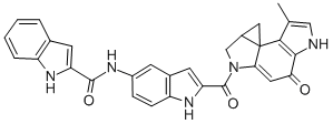 CAS#: 104713-40-8, (+-)-N-(2-((4,5,8,8a-tetrahydro-7-methyl-4-oxocyclopropa(C)pyrrolo(3,2-e)indol-2(1H)-yl)carbonyl)-1H-indol-5-yl)-1H-Indole-2-carboxamide
