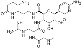 CAS#: 104840-34-8, (2S,3S,4S,5R,6R)-N-[3-(4-Aminobutylamino)Propyl]-6-(4-Amino-2-Oxopyrimidin-1-Yl)-3-[[(2R)-3-(Diaminomethylideneamino)-2-[(2-Methylaminoacetyl)Amino]Propanoyl]Amino]-4,5-Dihydroxyoxane-2-Carboxamide