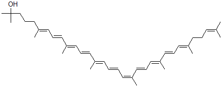 CAS#: 105-92-0, (6E,8E,10E,12E,14E,16E,18Z,20E,22E,24E,26E)-2,6,10,14,19,23,27,31-Octamethyldotriaconta-6,8,10,12,14,16,18,20,22,24,26,30-Dodecaen-2-Ol