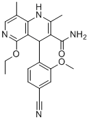 CAS#: 1050477-27-4, 4-(4-Cyano-2-methoxyphenyl)-5-ethoxy-2,8-dimethyl-1,4-dihydro-1,6-naphthyridine-3-carboxamide