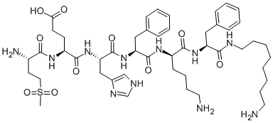 CAS 登录号：105250-86-0， (4S)-5-[[(2R)-1-[[(2S)-1-[[(2R)-6-氨基-1-[[(2S)-1-(8-氨基辛基氨基)-1-氧代-3-苯基丙烷-2-基]氨基]-1-氧代己烷-2-基]氨基]-1-氧代-3-苯基丙烷-2-基]氨基]-3-(3H-咪唑-4-基)-1-氧代丙烷-2-基]氨基]-4-[[(2R)-2-氨基-4-甲基磺酰基丁酰基]氨基]-5-氧代戊酸