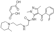 CAS 登录号:105284-38-6, N-(4-(2-氟苯甲酰)-1,3-二甲基-1H-吡唑-5-基)-2-((3-(2-甲基-哌啶-1-基)丙基)氨基)-乙酰胺 (Z)-2-丁烯二酸盐(1:1)