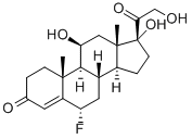 CAS 登录号：1053-58-3， (6S,8S,9S,10R,11S,13S,14S,17R)-6-氟-11,17-二羟基-17-(2-羟基乙酰基)-10,13-二甲基-2,6,7,8,9,11,12,14,15,16-十氢-1H-环戊并[a]菲-3-酮