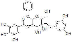CAS#: 105304-51-6, [(2S,3R,4R,5S,6R)-5-[(E)-2-(3,5-Dihydroxyphenyl)Ethenyl]-4,5-Dihydroxy-6-(Hydroxymethyl)-2-(Phenoxy)Oxan-3-Yl] 3,4,5-Trihydroxybenzoate