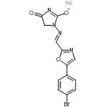 CAS 登录号：105336-14-9， 钠3-[(E)-{[5-(4-溴苯基)-1,3-恶唑-2-基]亚甲基}氨基]-2,5-二氧代咪唑烷-1-I去