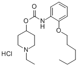 CAS 登录号:105383-98-0, (1-乙基哌啶-1-鎓-4-基)N-(2-己氧基苯基)氨基甲酸盐氯化物