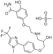 CAS#: 105737-62-0, (±)-2-Hydroxy-5-[2-[[2-hydroxy-3-[4-[1-methyl-4-(trifluoromethyl)-1H-imidazol-2-yl]phenoxy]propyl] amino]ethoxy]-benzamide methanesulfonate salt
