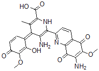 CAS#: 105933-56-0, 5-Amino-6-(7-Amino-6-Methoxy-5,8-Dioxoquinolin-2-Yl)-4-(2-Hydroxy-3-Methoxy-4-Oxo-1-Cyclohexa-2,5-Dienylidene)-3-Methyl-1H-Pyridine-2-Carboxylic Acid