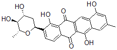 CAS#: 105997-04-4, 2-[(2S,4R,5S,6R)-4,5-Dihydroxy-6-Methyloxan-2-Yl]-1,6,10-Trihydroxy-8-Methyltetracene-5,12-Dione