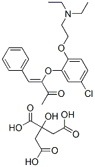 CAS 登录号：106064-11-3， (Z)-3-(5-氯-2-(2-(二乙基氨基)乙氧基)苯氧基)-4-苯基-3-丁烯-2-酮柠檬酸盐