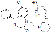 CAS 登录号：1061-20-7， 7-氯-1,3-二氢-5-苯基-1-(2-哌啶乙基)-2H-1,4-苯并二氮杂卓-2-酮马来酸盐