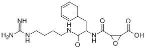 CAS 登录号：106455-06-5， 3-[[1-[4-(二氨基亚甲基氨基)丁基氨基]-1-氧代-3-苯基丙烷-2-基]氨基甲酰]环氧乙烷-2-羧酸