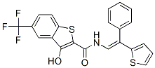 CAS 登录号：107008-29-7， (2E)-2-[羟基-[[(E)-2-苯基-2-噻吩-2-基乙烯基]氨基]亚甲基]-5-(三氟甲基)-1-苯并噻吩-3-酮