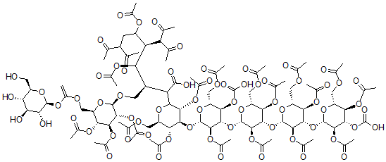 CAS 登录号：107016-69-3， O-2,3,4,6-四-O-乙酰基-beta-D-吡喃葡萄糖基-(1-3)-O-2,4,6-三-O-乙酰基-beta-D-吡喃葡萄糖基-(1-3)-O-2,4,6-三-O-乙酰基-beta-D-吡喃葡萄糖基-(1-3)-O-2,4,6-三-O-乙酰基-beta-D-吡喃葡萄糖基-(1-3)-O-2,4,6-三-O-乙酰基-beta-D-吡喃葡萄糖基-1-(1-3)-O-2,4,6-三-O-乙酰基-beta-D-吡喃葡萄糖基-(1-3)-O-2,4,6-三-O-乙酰基-beta-D-吡喃葡萄糖基-(1-3)-D-山梨糖醇五乙酸酯