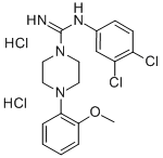CAS 登录号：107707-55-1， N'-(3,4-二氯苯基)-4-(2-甲氧基苯基)哌嗪-1-甲脒二盐酸盐