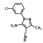 CAS 登录号：107842-57-9， 5-氨基-1-(3-氯苯基)-3-甲基-吡唑-4-甲腈