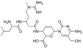 CAS#: 108351-49-1, 6-[4-Amino-5-(Hydroxymethyl)-2-Oxopyrimidin-1-Yl]-3-[[3-[(2-Amino-4-Methylpentanoyl)Amino]-5-(Carbamimidoyl-Methylamino)Pentanoyl]Amino]-3,6-Dihydro-2H-Pyran-2-Carboxylic Acid