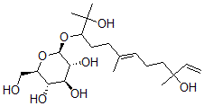 CAS#: 108906-50-9, (2S,3R,4S,5S,6R)-2-[(6E)-2,10-Dihydroxy-2,6,10-Trimethyldodeca-6,11-Dien-3-Yl]Oxy-6-(Hydroxymethyl)Oxane-3,4,5-Triol