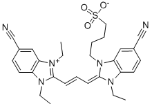 CAS#: 109025-88-9, 6-Cyano-2-[3-(5-Cyano-1,3-Diethyl-1,3-Dihydro-2H-Benzimidazol-2-Ylidene)-1-Propen-1-Yl]-1-Ethyl-3-(4-Sulfobutyl)-1H-Benzimidazolium Inner Salt