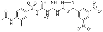 CAS#: 109193-30-8, N-(4-(((((((5-(3,5-Dinitrophenyl)-1,3,4-Thiadiazol-2-Yl)Amino)Iminomethyl)Amino)Iminomethyl)Amino)Sulfonyl)-2-Methylphenyl)-Acetamide Hydrochloride