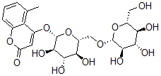 CAS#: 109974-32-5, 5-Methyl-4-[(2S,3R,4S,5S,6R)-3,4,5-Trihydroxy-6-[[(2R,3R,4S,5S,6R)-3,4,5-Trihydroxy-6-(Hydroxymethyl)Oxan-2-Yl]Oxymethyl]Oxan-2-Yl]Oxychromen-2-One
