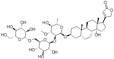 CAS#: 11005-70-2, 3beta-[[2-O-(6-O-beta-D-Glucopyranosyl-beta-D-Glucopyranosyl)-6-Deoxy-3-O-Methyl-alpha-L-Glucopyranosyl]Oxy]-14-Hydroxy-5beta,14beta-Card-20(22)-Enolide
