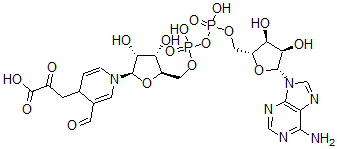 CAS#: 110241-41-3, 3-[1-[(2R,3R,4S,5R)-5-[[[[(2R,3S,4R,5R)-5-(6-Aminopurin-9-Yl)-3,4-Dihydroxyoxolan-2-Yl]Methoxy-Hydroxyphosphoryl]Oxy-Hydroxyphosphoryl]Oxymethyl]-3,4-Dihydroxyoxolan-2-Yl]-3-Formyl-4H-Pyridin-4-Yl]-2-Oxopropanoic Acid