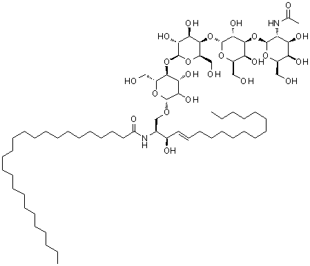 CAS 登录号：11034-93-8， N-[(2S,3R,4E)-1-{[2-乙酰氨基-2-脱氧-beta-D-吡喃半乳糖基-(1->3)-alpha-D-吡喃半乳糖基-(1->4)-beta-D-吡喃半乳糖基-(1->4)-beta-D-甘露糖基]氧基}-3-羟基-4-十八碳烯-2-基]二十五烷酰胺