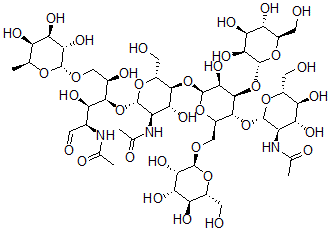 CAS#: 110402-13-6, N-[(2S,3R,4R,5S,6R)-5-[(2S,3S,4R,5R,6R)-5-[(2S,3R,4R,5S,6R)-3-acetamido-4,5-dihydroxy-6-(hydroxymethyl)oxan-2-yl]oxy-3-hydroxy-4-[(2R,3S,4S,5S,6R)-3,4,5-trihydroxy-6-(hydroxymethyl)oxan-2-yl]oxy-6-[[(2R,3S,4S,5S,6R)-3,4,5-trihydroxy-6-(hydroxymethyl)oxan-2-yl]oxymethyl]oxan-2-yl]oxy-2-[(2R,3S,4R,5R)-5-acetamido-2,4-dihydroxy-6-oxo-1-[(2R,3S,4R,5S,6S)-3,4,5-trihydroxy-6-methyl-oxan-2-yl]oxy-hexan-3-yl]oxy-4-hydroxy-6-(hydroxymethyl)oxan-3-yl]ethanamide