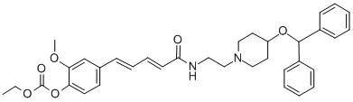 CAS 登录号：110501-66-1， [4-[(1E,3E)-5-[2-[4-[二(苯基)甲氧基]哌啶-1-基]乙基氨基]-5-氧代戊-1,3-二烯基]-2-甲氧基苯基]乙基碳酸酯
