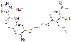 CAS#: 111130-14-4, Sodium [[5-[3-(4-Acetyl-3-Hydroxy-2-Propylphenoxy)Propoxy]-4-Bromo-2-Methylphenyl]Amino]-(Tetrazol-5-Ylidene)Methanolate