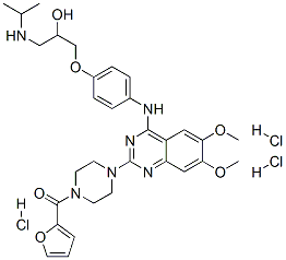 CAS#: 111218-85-0, Furan-2-Yl-[4-[4-[[4-[2-Hydroxy-3-(Propan-2-Ylamino)Propoxy]Phenyl]Amino]-6,7-Dimethoxyquinazolin-2-Yl]Piperazin-1-Yl]Methanone Trihydrochloride